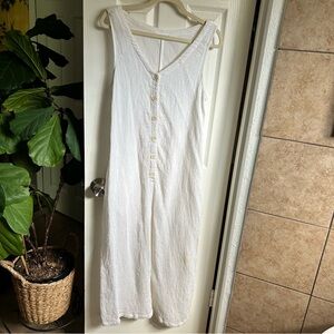 Lacausa jumpsuit button down pocket cream